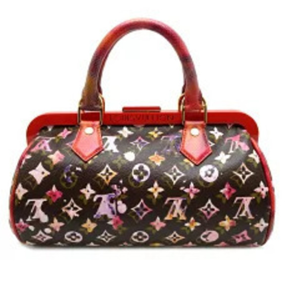 Louis Vuitton Handbags - Louis Vuitton Papillon Handbag Monogram Watercolor MARRON Red